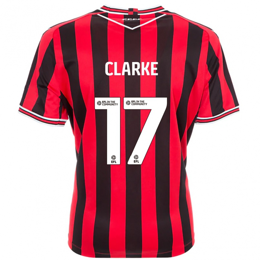 נשים כדורגל Courtney Clarke #17 אדום שחור ג'רזי ביתית 2025/26