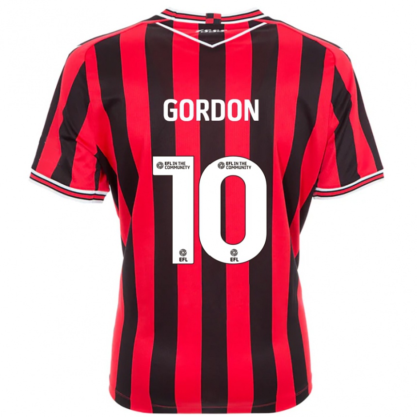 נשים כדורגל Josh Gordon #10 אדום שחור ג'רזי ביתית 2025/26