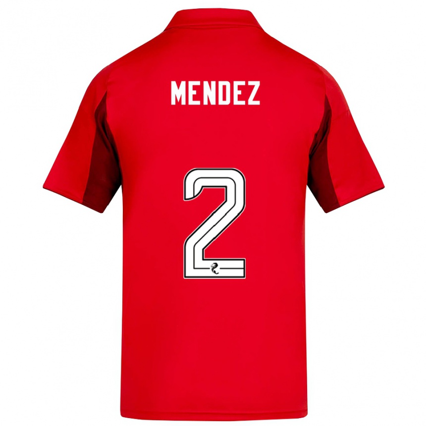 נשים כדורגל Alix Mendez #2 אדום בורדו ג'רזי ביתית 2025/26