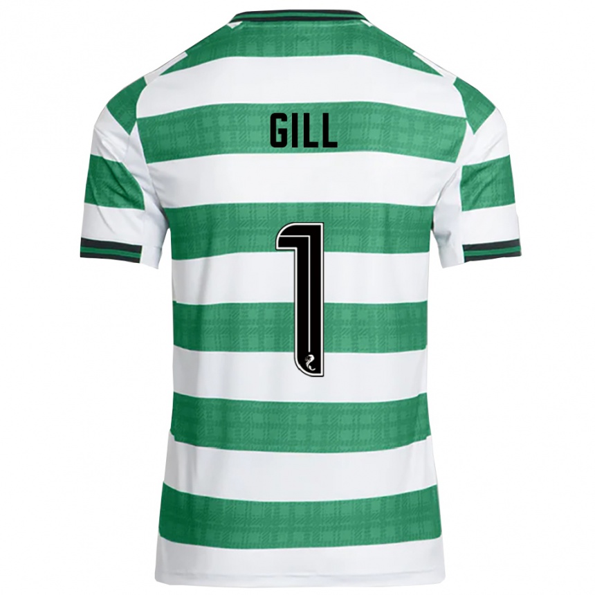 נשים כדורגל Marcus Gill #1 ירוק לבן ג'רזי ביתית 2025/26