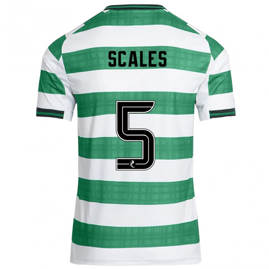 נשים כדורגל ליאם סקיילס #5 ירוק לבן ג'רזי ביתית 2025/26