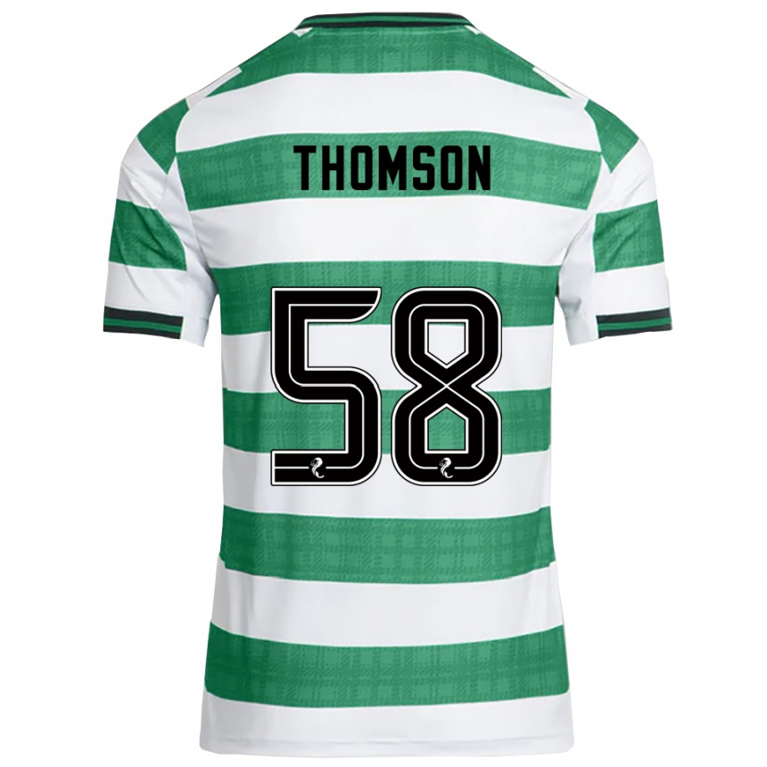 נשים כדורגל קורי תומסון #58 ירוק לבן ג'רזי ביתית 2025/26