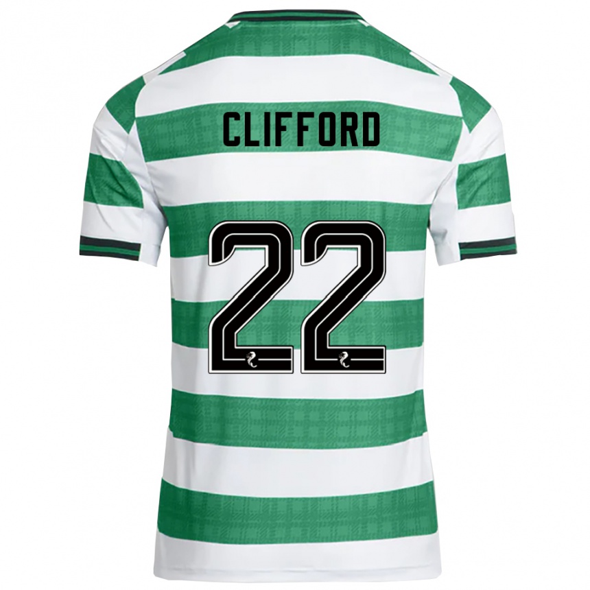 נשים כדורגל לוסי אשוורת'-קליפורד #22 ירוק לבן ג'רזי ביתית 2025/26