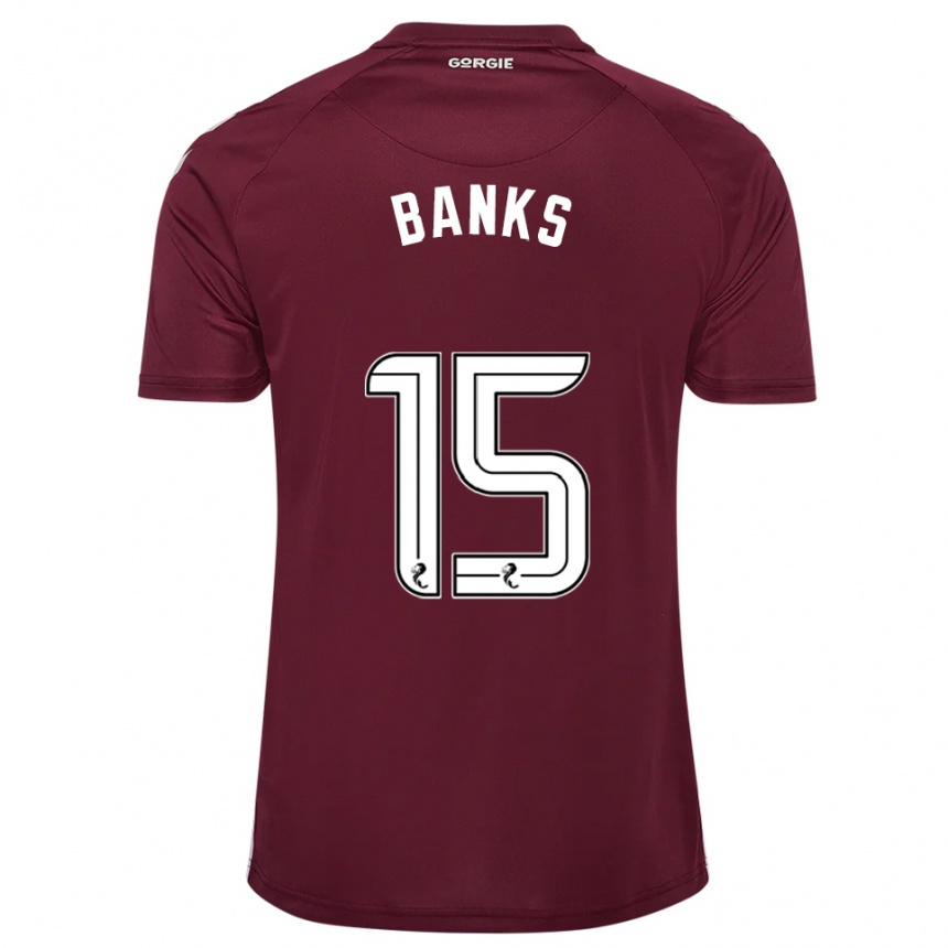 נשים כדורגל Euan Banks #15 בורדו לבן ג'רזי ביתית 2025/26