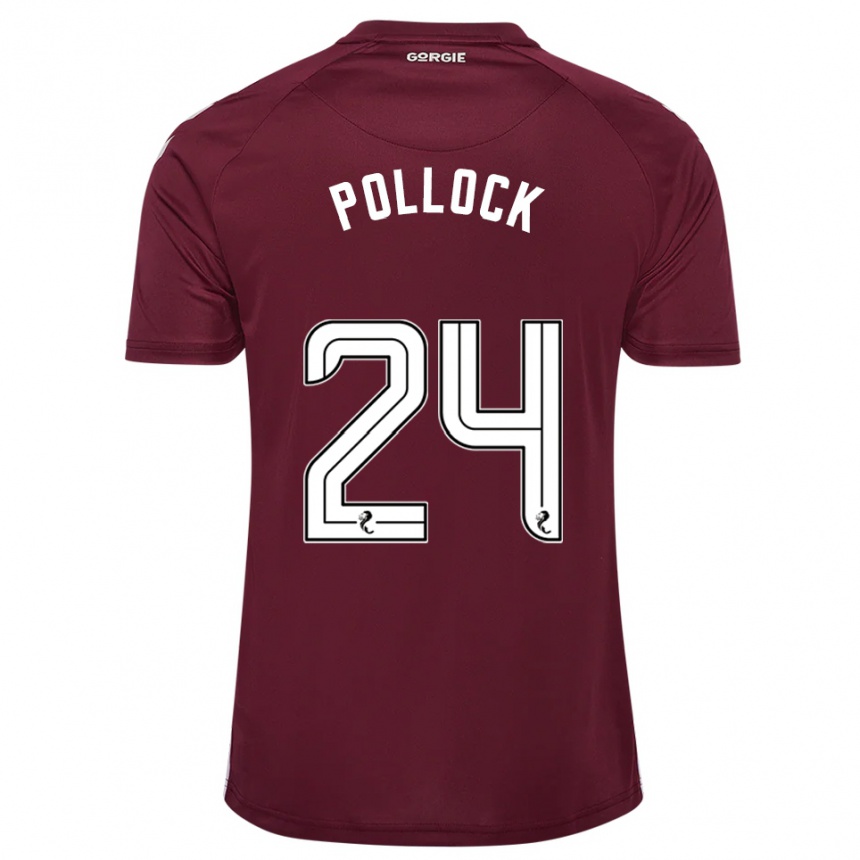 נשים כדורגל פינלי פולוק #24 בורדו לבן ג'רזי ביתית 2025/26