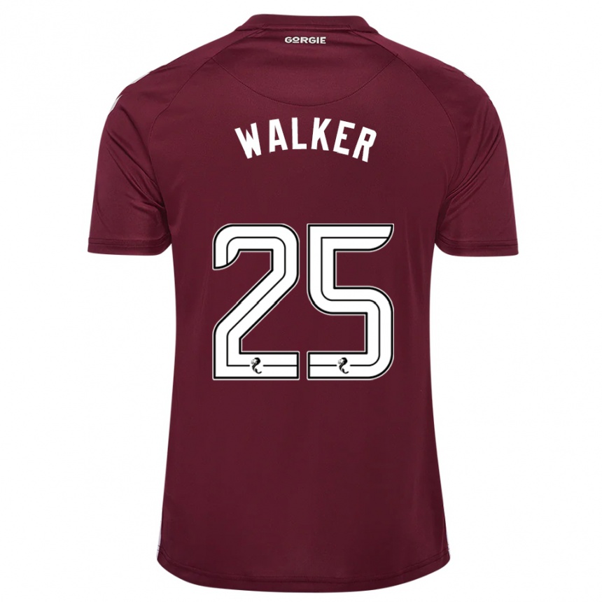 נשים כדורגל Liam Walker #25 בורדו לבן ג'רזי ביתית 2025/26