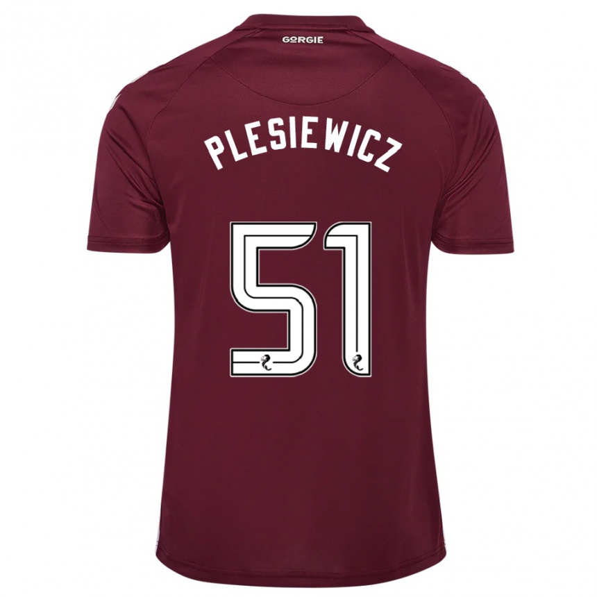 נשים כדורגל סימון פלסייביץ #51 בורדו לבן ג'רזי ביתית 2025/26