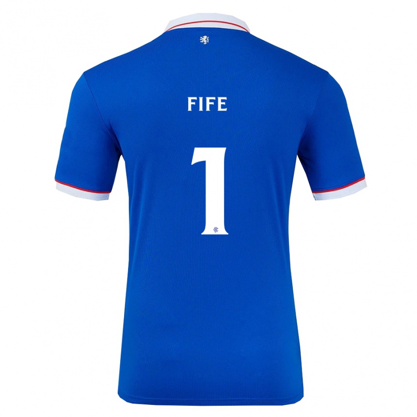 נשים כדורגל ג'נה פייף #1 כחול לבן ג'רזי ביתית 2025/26