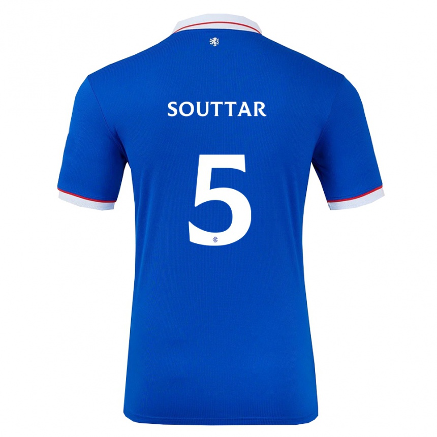 נשים כדורגל ג'ון סאוטר #5 כחול לבן ג'רזי ביתית 2025/26