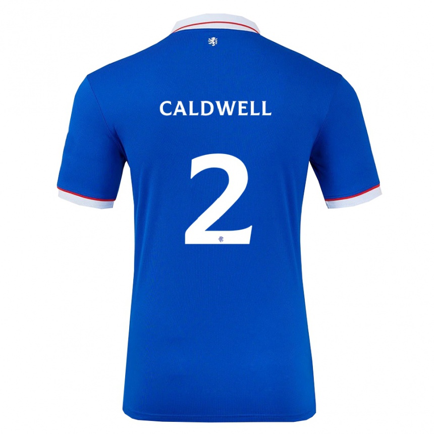 נשים כדורגל Jack Caldwell #2 כחול לבן ג'רזי ביתית 2025/26