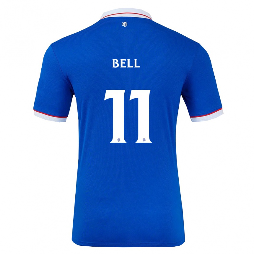 נשים כדורגל מייגן בל #11 כחול לבן ג'רזי ביתית 2025/26