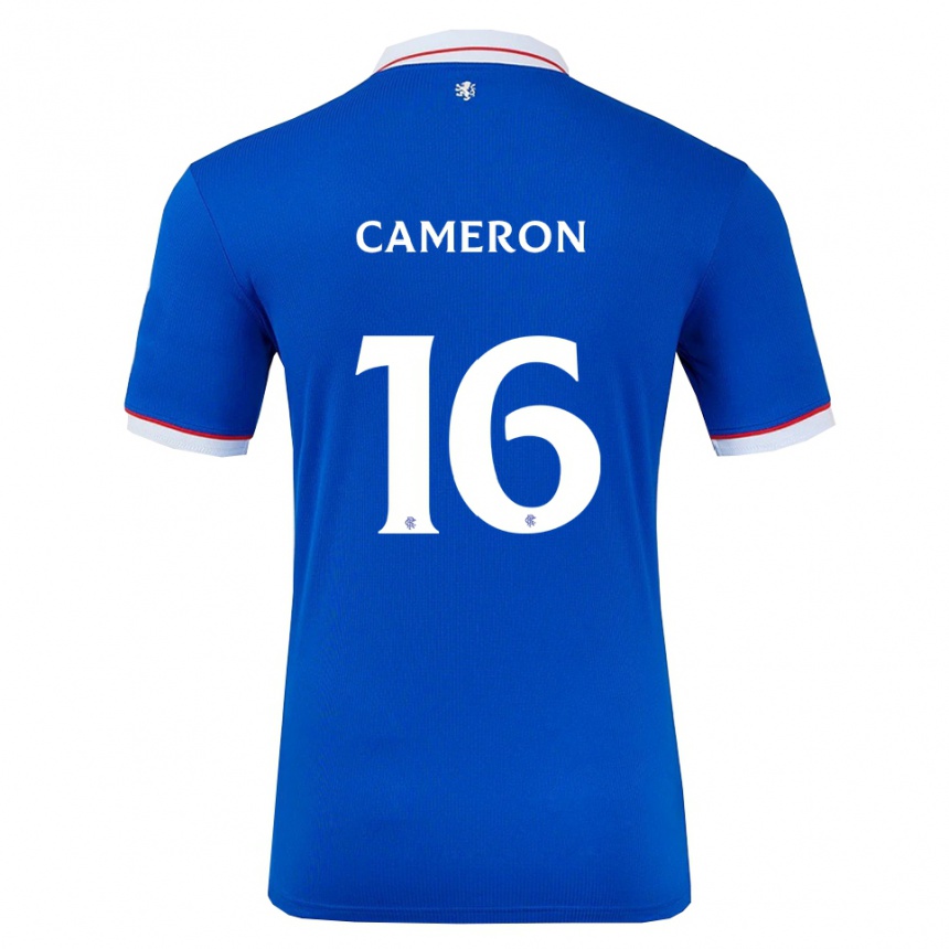 נשים כדורגל ליאל קמרון #16 כחול לבן ג'רזי ביתית 2025/26