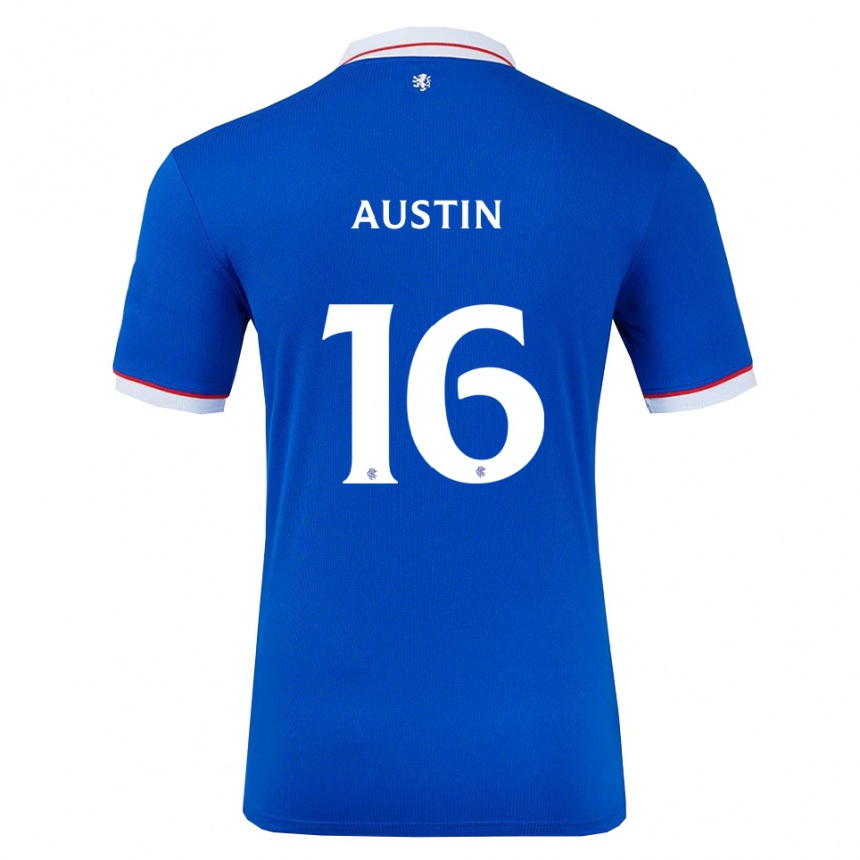 נשים כדורגל איילי אוסטין #16 כחול לבן ג'רזי ביתית 2025/26