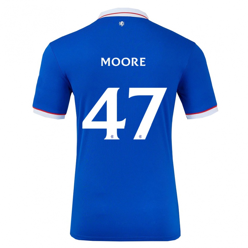 נשים כדורגל מיקי מור #47 כחול לבן ג'רזי ביתית 2025/26