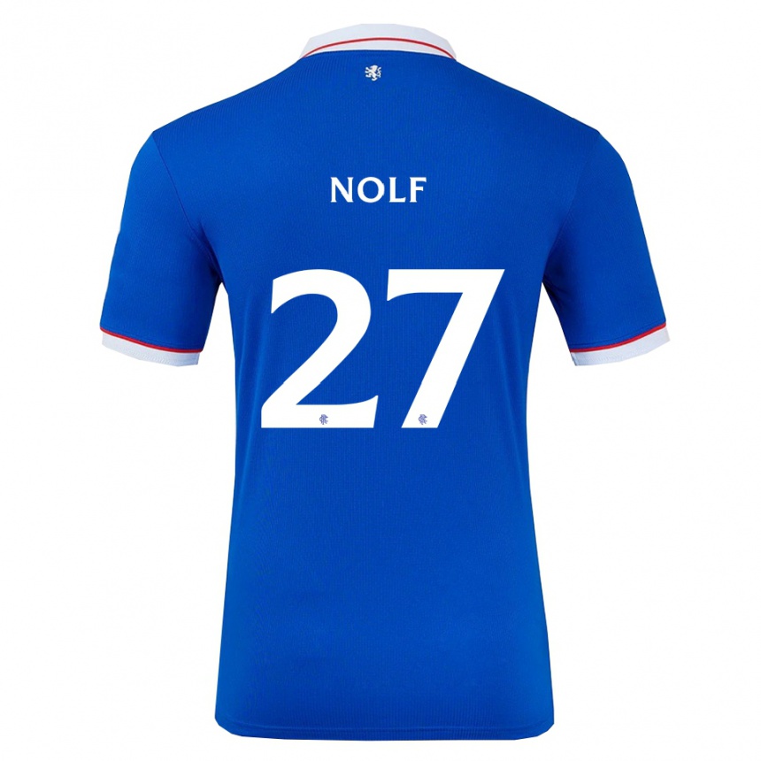 נשים כדורגל מאדי נולף #27 כחול לבן ג'רזי ביתית 2025/26