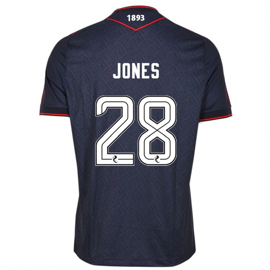 נשים כדורגל Callum Jones #28 כחול נייבי לבן ג'רזי ביתית 2025/26