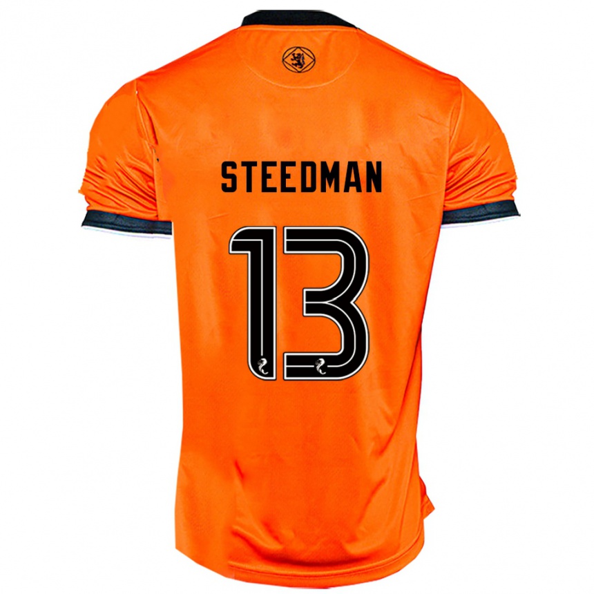 נשים כדורגל Morgan Steedman #13 כתום שחור ג'רזי ביתית 2025/26