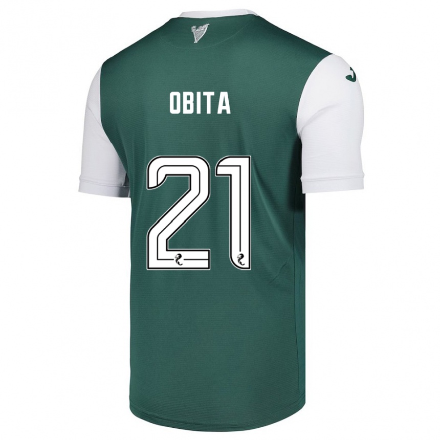 נשים כדורגל Jordan Obita #21 ירוק לבן ג'רזי ביתית 2025/26