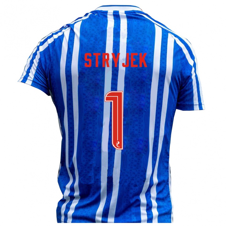 נשים כדורגל מקס שטרייק #1 כחול לבן ג'רזי ביתית 2025/26