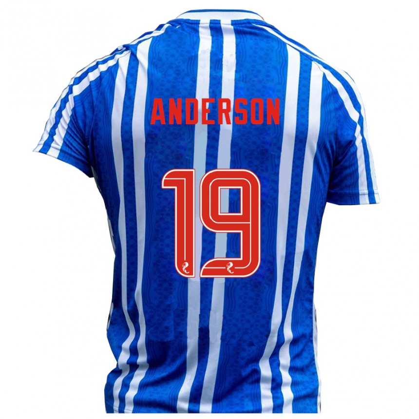 נשים כדורגל Bruce Anderson #19 כחול לבן ג'רזי ביתית 2025/26