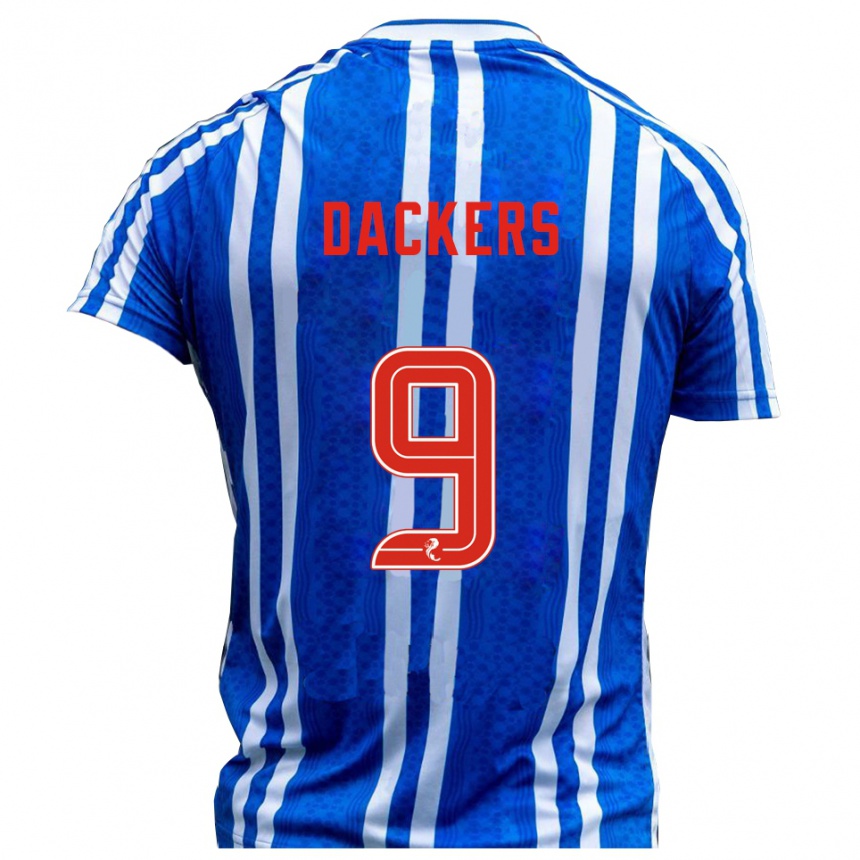 נשים כדורגל מרקוס דאקרס #9 כחול לבן ג'רזי ביתית 2025/26