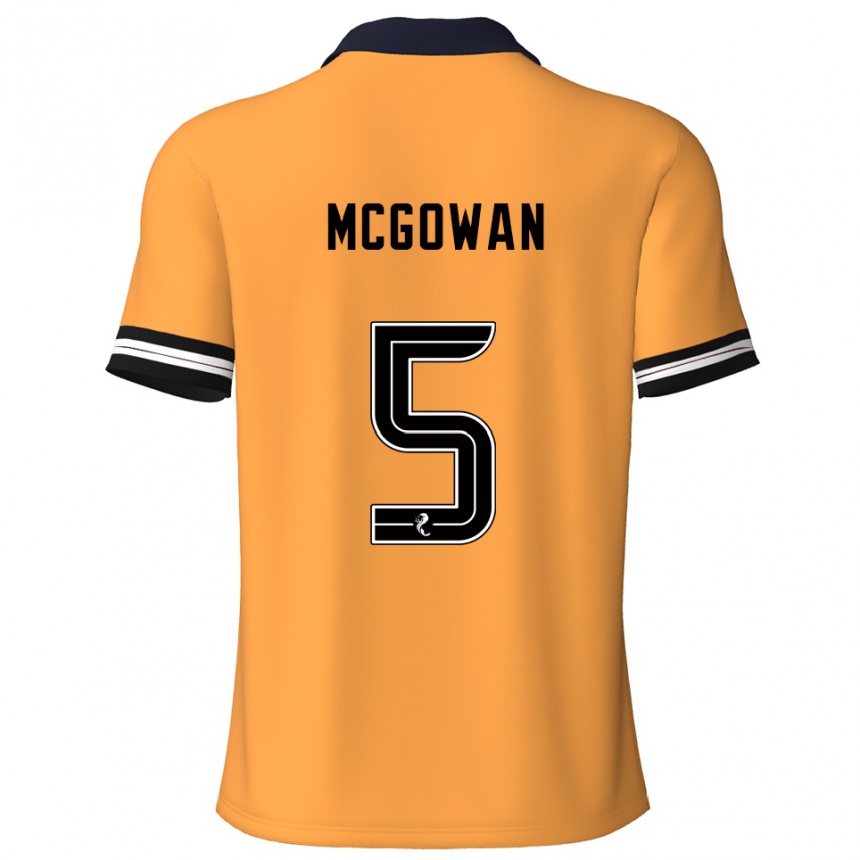 נשים כדורגל ריאן מקגאוון #5 צהוב שחור ג'רזי ביתית 2025/26
