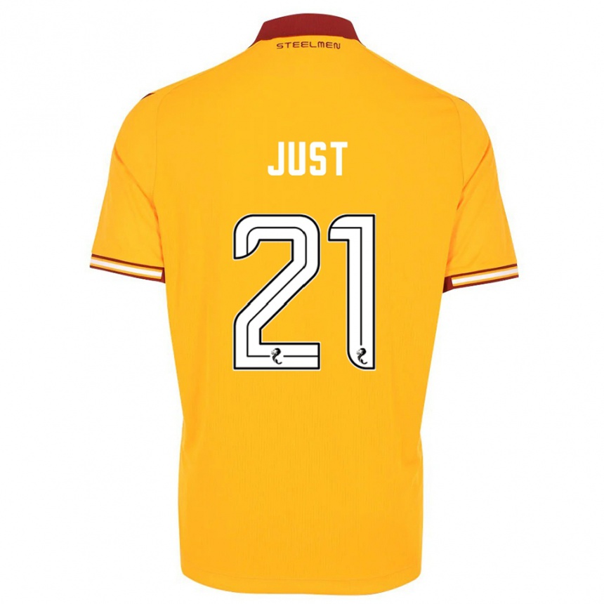 נשים כדורגל אלייז'ה ג׳אסט #21 צהוב בורדו ג'רזי ביתית 2025/26