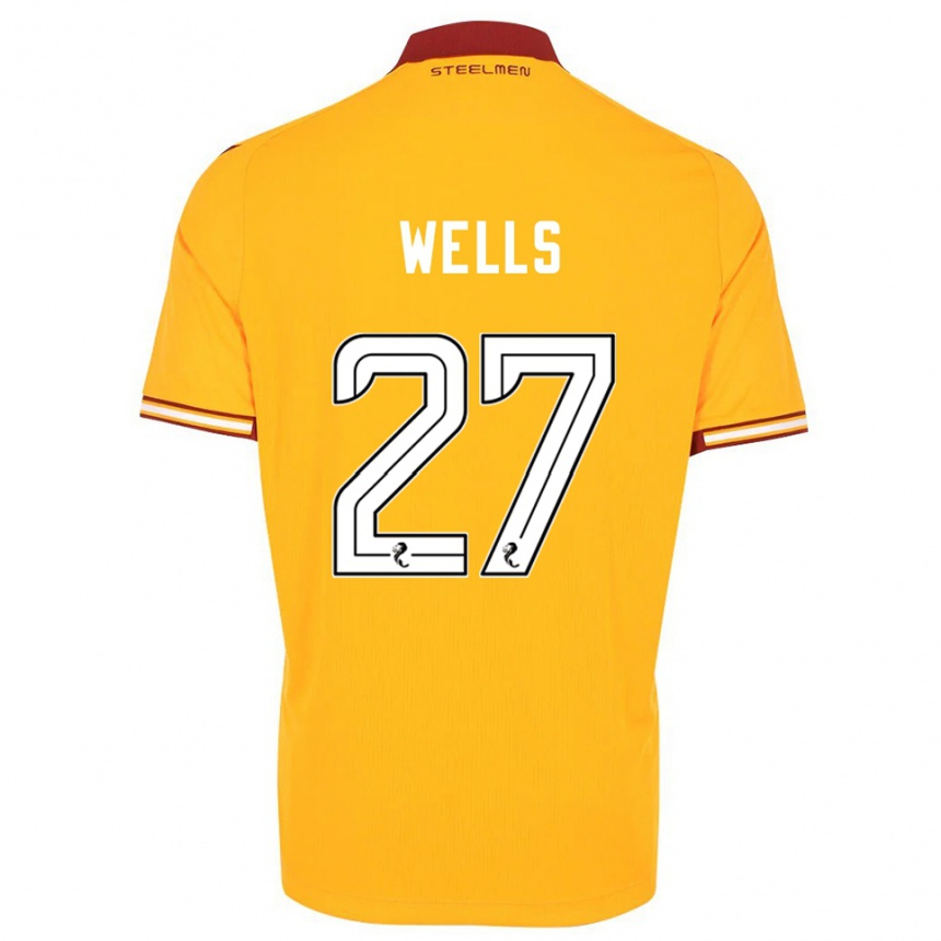 נשים כדורגל Dylan Wells #27 צהוב בורדו ג'רזי ביתית 2025/26