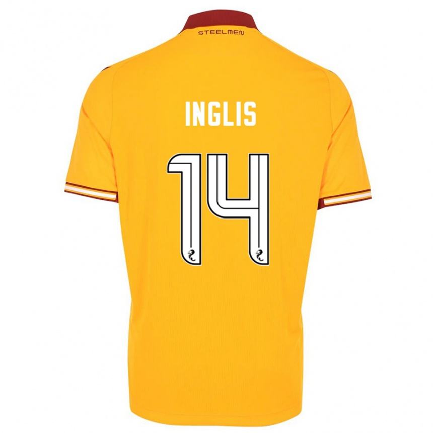 נשים כדורגל ג'יליאן אינגליס #14 צהוב בורדו ג'רזי ביתית 2025/26