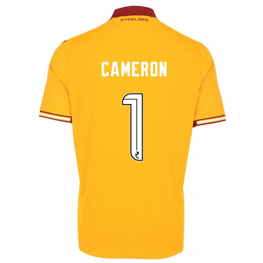 נשים כדורגל Rebecca Cameron #1 צהוב בורדו ג'רזי ביתית 2025/26