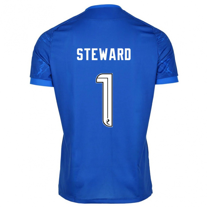 נשים כדורגל טובי סטיוארד #1 כחול לבן ג'רזי ביתית 2025/26