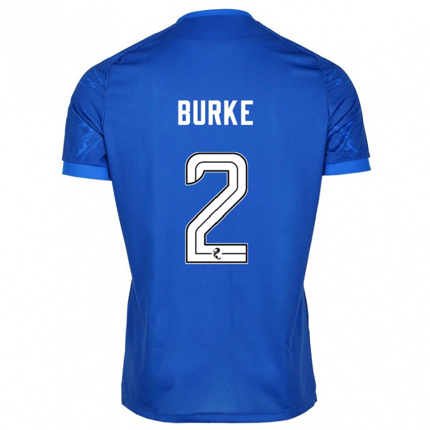 נשים כדורגל Fallon Burke #2 כחול לבן ג'רזי ביתית 2025/26