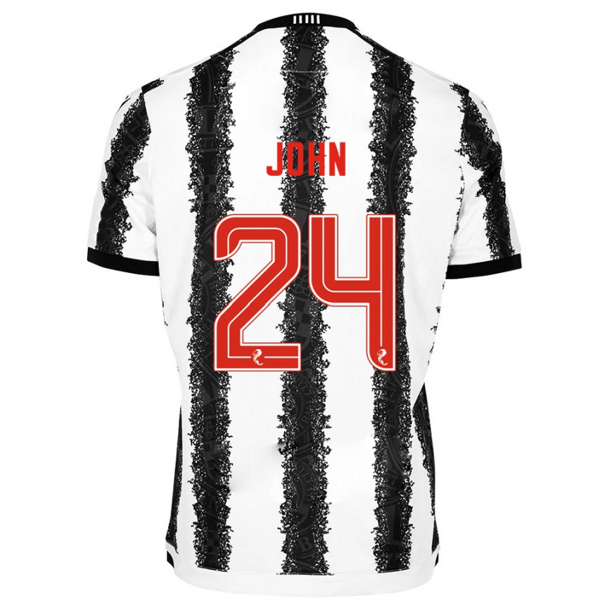 נשים כדורגל דקלן ג'ון #24 לבן שחור ג'רזי ביתית 2025/26