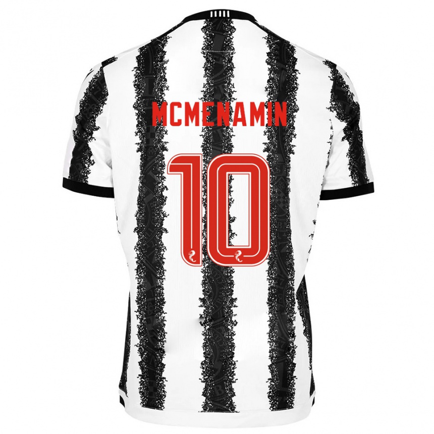 נשים כדורגל קונור מקמנמין #10 לבן שחור ג'רזי ביתית 2025/26