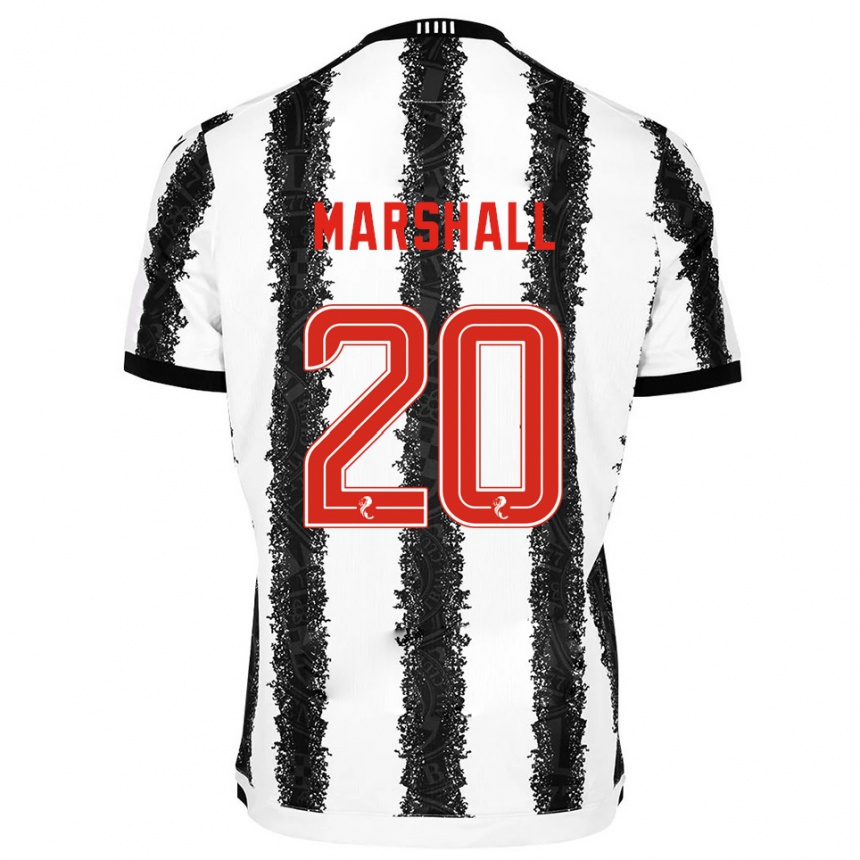 נשים כדורגל Lewis Marshall #20 לבן שחור ג'רזי ביתית 2025/26