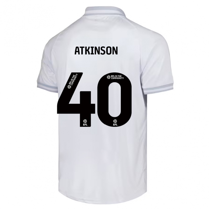 נשים כדורגל ארון אטקינסון #40 לבן אפור שחור הרחק ג'רזי 2025/26