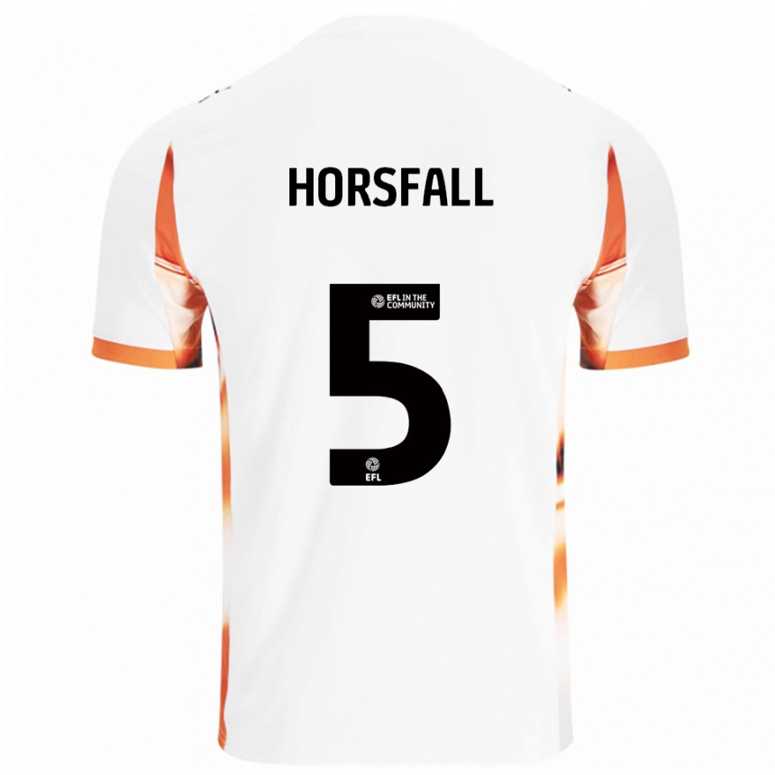 נשים כדורגל Fraser Horsfall #5 לבן כתום שחור הרחק ג'רזי 2025/26