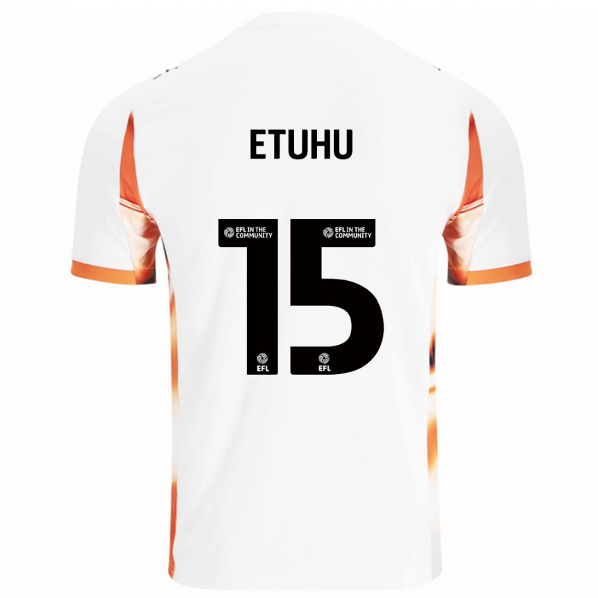 נשים כדורגל Zaccai Etuhu #15 לבן כתום שחור הרחק ג'רזי 2025/26