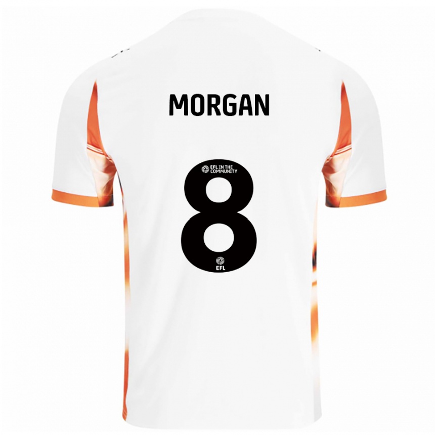 נשים כדורגל אלבי מורגן #8 לבן כתום שחור הרחק ג'רזי 2025/26