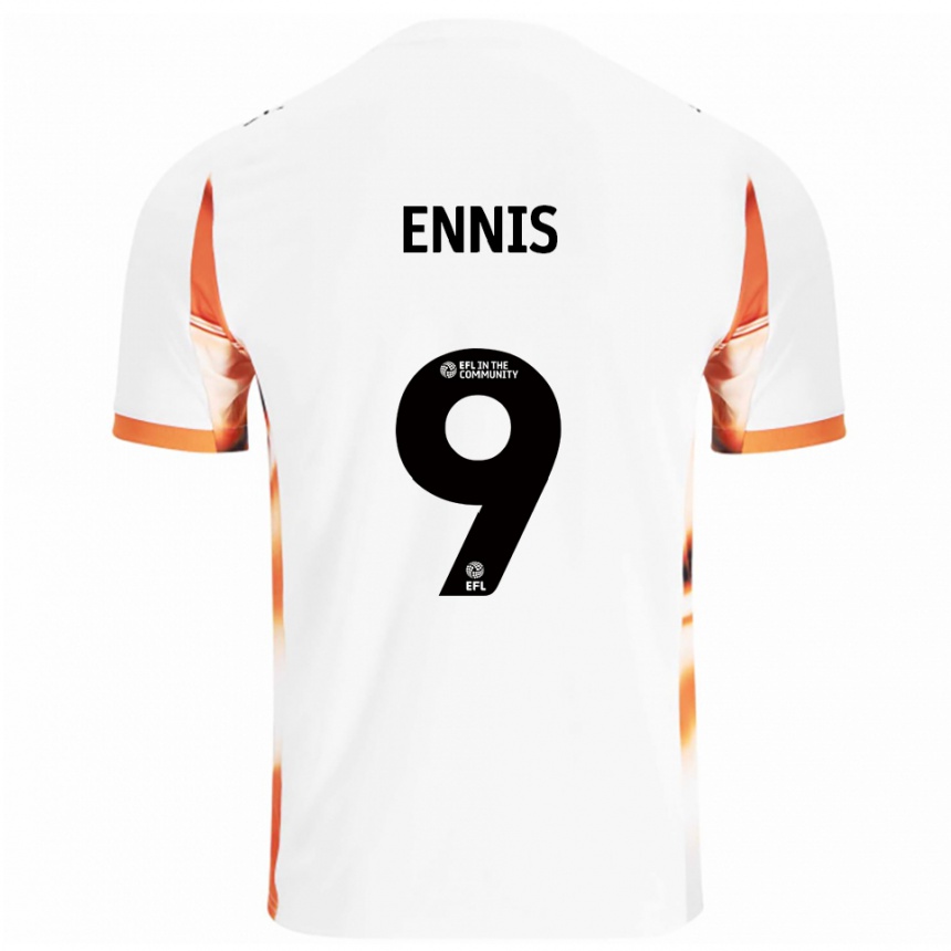 נשים כדורגל ניאל אניס #9 לבן כתום שחור הרחק ג'רזי 2025/26