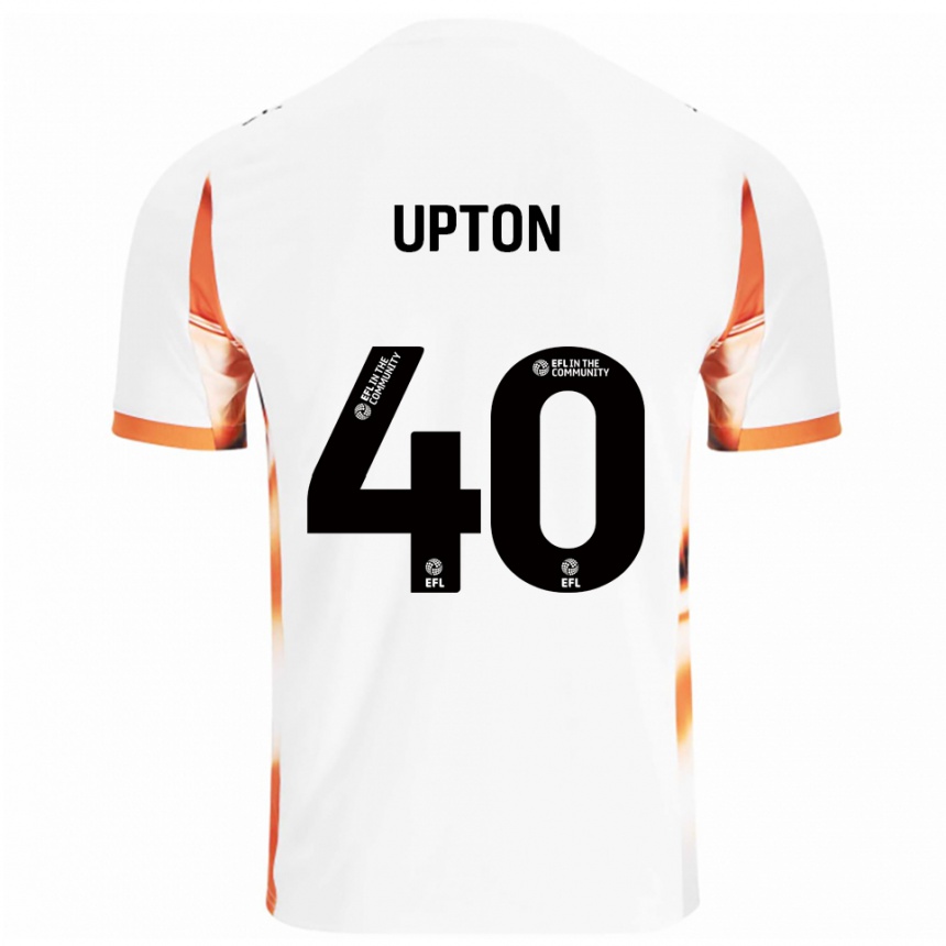 נשים כדורגל Theo Upton #40 לבן כתום שחור הרחק ג'רזי 2025/26