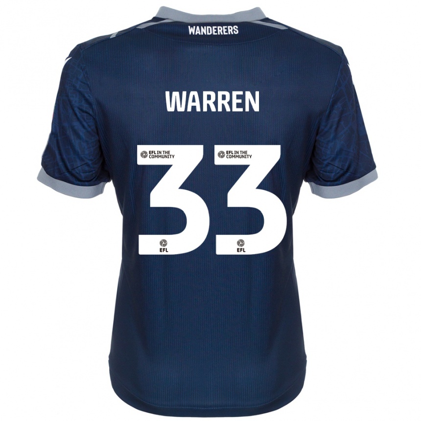 נשים כדורגל Charlie Warren #33 כחול נייבי אפור הרחק ג'רזי 2025/26