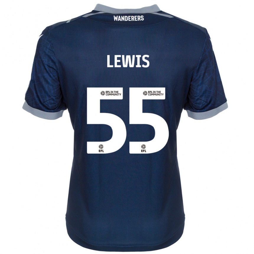 נשים כדורגל Conor Lewis #55 כחול נייבי אפור הרחק ג'רזי 2025/26