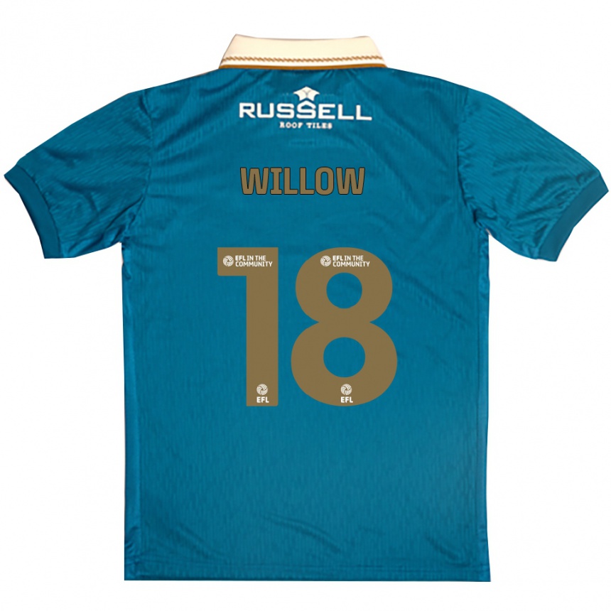 נשים כדורגל Jack Willow #18 תכלת לבן הרחק ג'רזי 2025/26