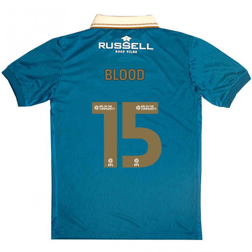 נשים כדורגל Cassie Blood #15 תכלת לבן הרחק ג'רזי 2025/26