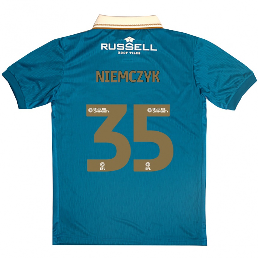 נשים כדורגל ג׳אקוב נימצ'יק #35 תכלת לבן הרחק ג'רזי 2025/26