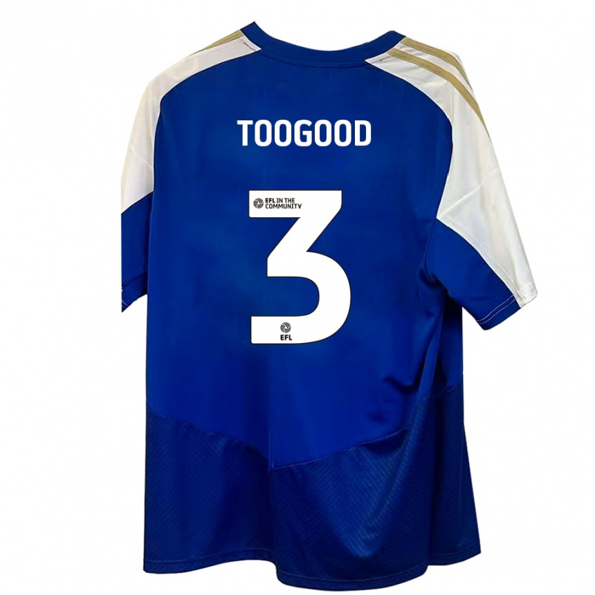 נשים כדורגל Emily Toogood #3 כחול לבן זהב הרחק ג'רזי 2025/26