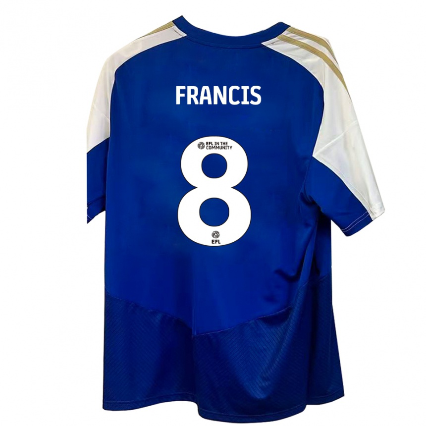 נשים כדורגל אדוארד פרנסיס #8 כחול לבן זהב הרחק ג'רזי 2025/26