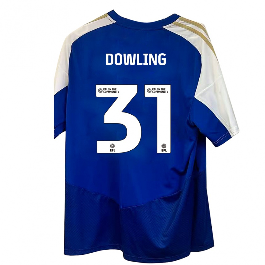 נשים כדורגל Lily Dowling #31 כחול לבן זהב הרחק ג'רזי 2025/26