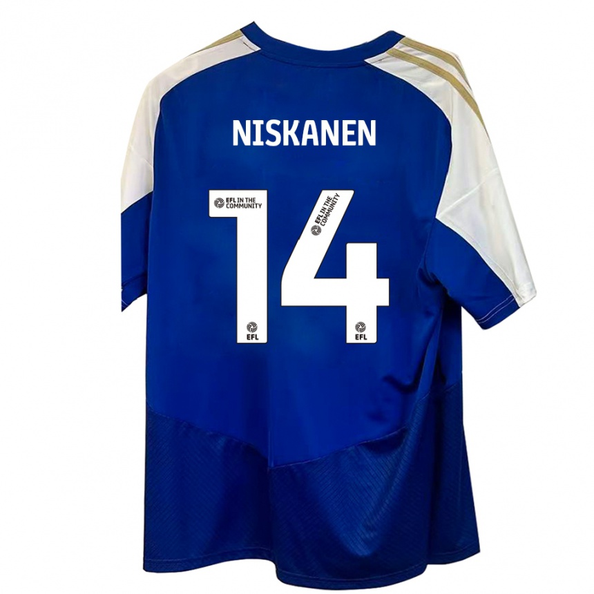נשים כדורגל אילמארי ניסקנן #14 כחול לבן זהב הרחק ג'רזי 2025/26